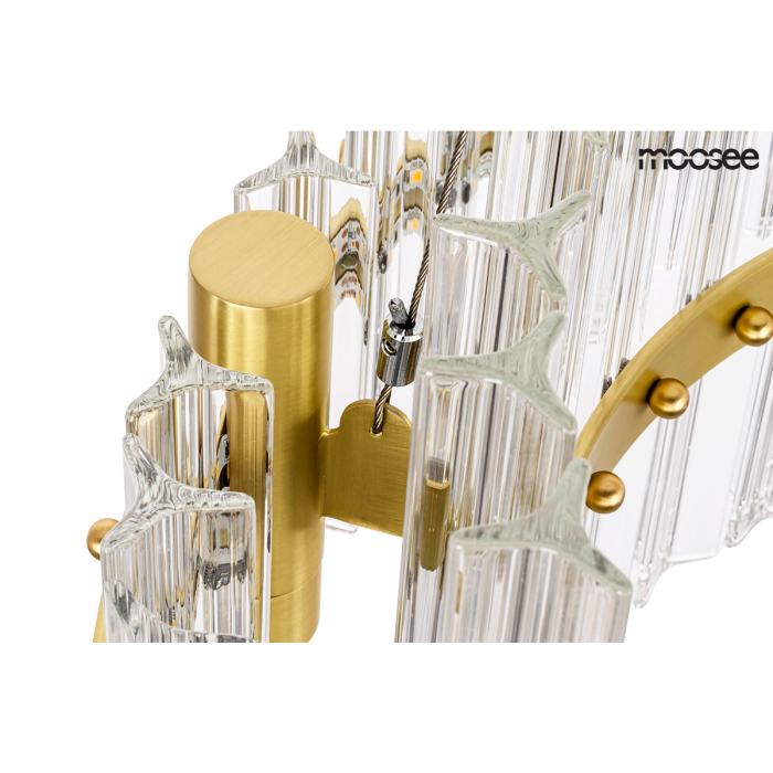 Moosee MOOSEE lampa wisząca SATURNUS 47 DUO złota - LED, kryształ, stal szczotkowana (MSE010100166)