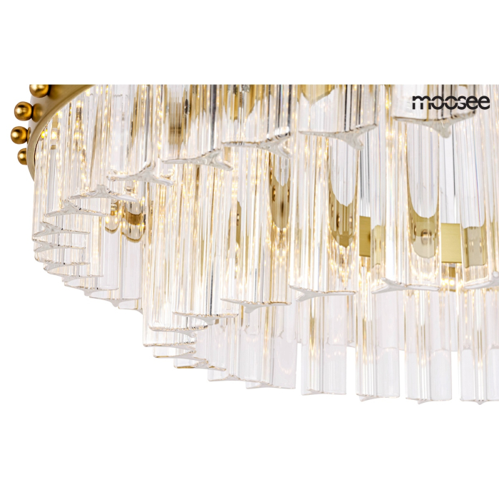 Moosee MOOSEE lampa wisząca SATURNUS 47 DUO złota - LED, kryształ, stal szczotkowana (MSE010100166)