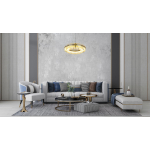Moosee MOOSEE lampa wisząca SATURNUS 47 DUO złota - LED, kryształ, stal szczotkowana (MSE010100166)