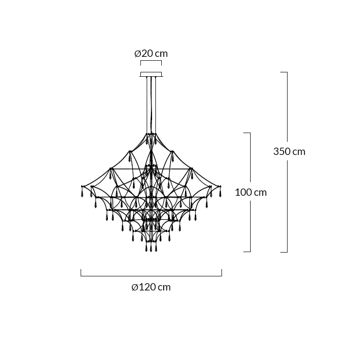 King Home Lampa wisząca CONSTELATION 120 - LED, stal szczotkowana (MD8186-1200)