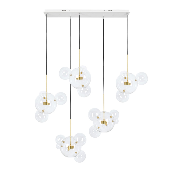 King Home Lampa wisząca CAPRI LINE 5 złota - 300 LED, aluminium, szkło (XCP9148-5B)