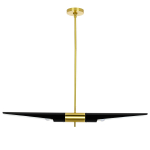 King Home Lampa wisząca APOLLO 1 czarna - szczotkowane złoto (MD21419-2M.BLACK.GD)