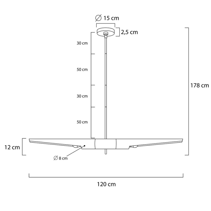 King Home Lampa wisząca APOLLO 1 czarna - szczotkowane złoto (MD21419-2M.BLACK.GD)
