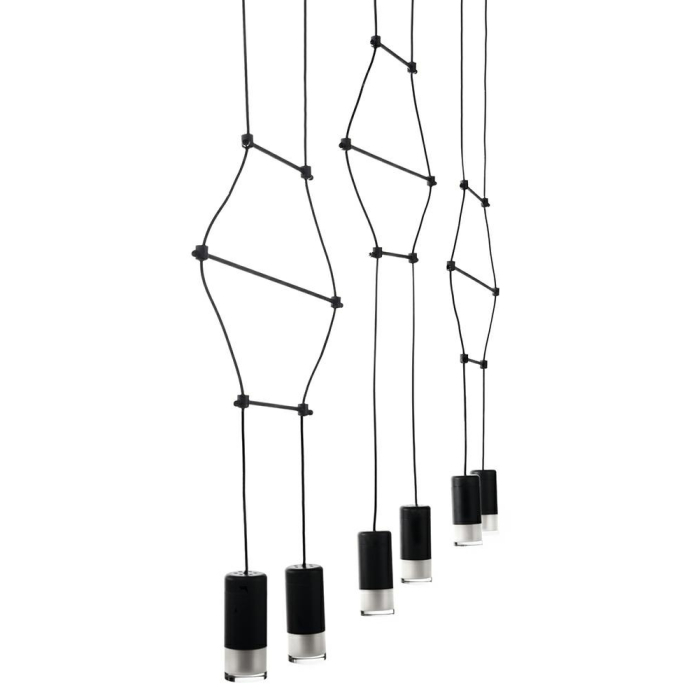 King Home Lampa wisząca FLUSSO LINE 6 czarna (JD0032-6P)