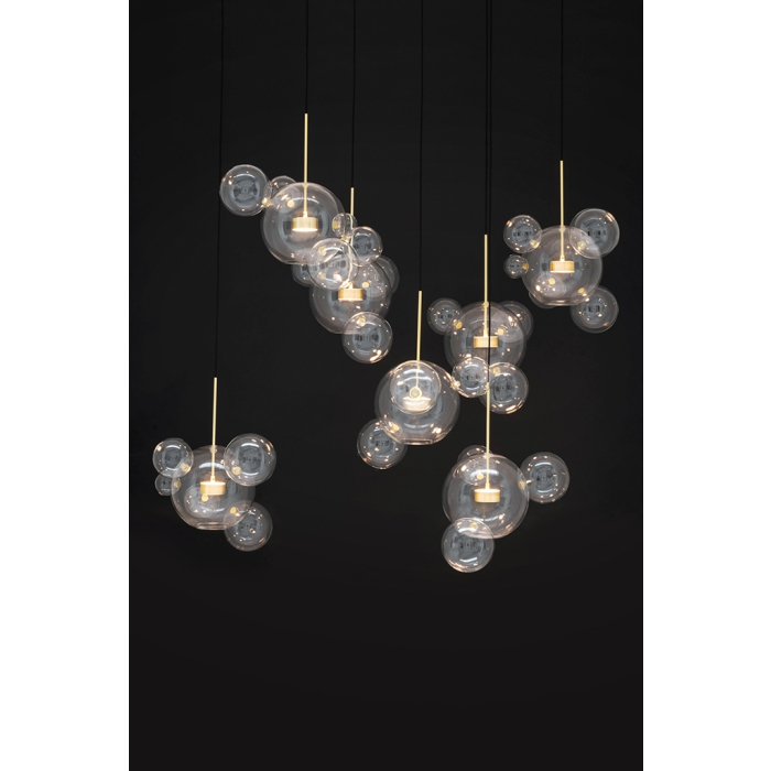 King Home Lampa wisząca CAPRI LINE 7 złota - 420 LED, aluminium, szkło (XCP9148-7B)