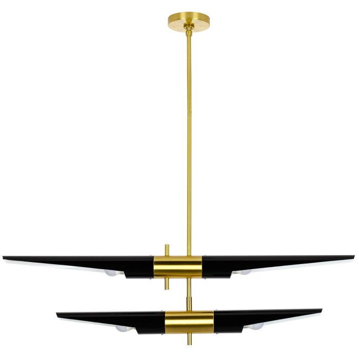 King Home Lampa wisząca APOLLO 2 czarna - szczotkowane złoto (MD21419-4M(2)BLACK.G)
