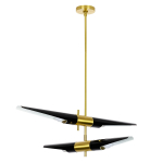 King Home Lampa wisząca APOLLO 2 czarna - szczotkowane złoto (MD21419-4M(2)BLACK.G)