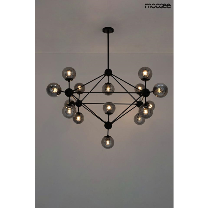 Moosee MOOSEE lampa wisząca ASTRIFERO 15 czarna / bursztynowa (MSE010100179)