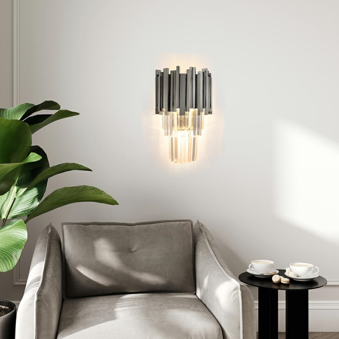 King Home Lampa ścienna IMPERIAL WALL SILVER - stal, kryształ (DW-B5688S.WALLSILVER)