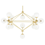 King Home Lampa wisząca PLANETARIO 15 GOLD złota - klosze szronione (MD10230G-15.BRASS)