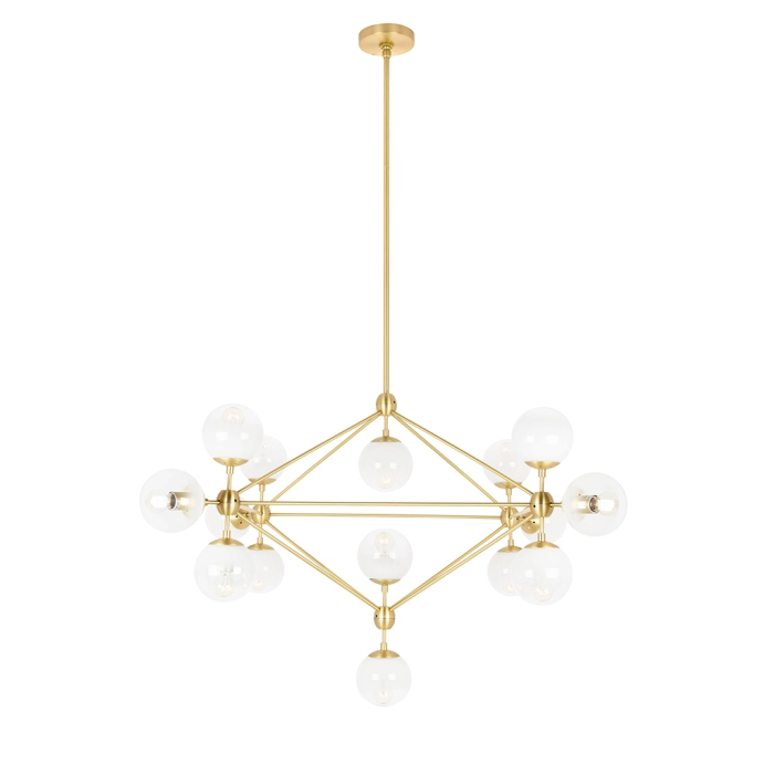 King Home Lampa wisząca PLANETARIO 15 GOLD złota - klosze szronione (MD10230G-15.BRASS)