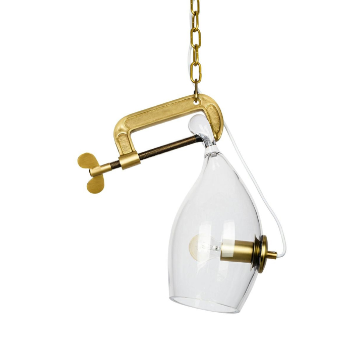 King Home Lampa wisząca VICE mosiądz - metal, szkło (MD10961-1S.BRASS)