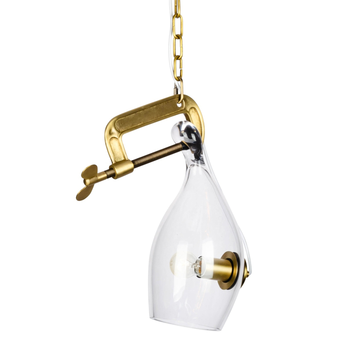 King Home Lampa wisząca VICE mosiądz - metal, szkło (MD10961-1S.BRASS)