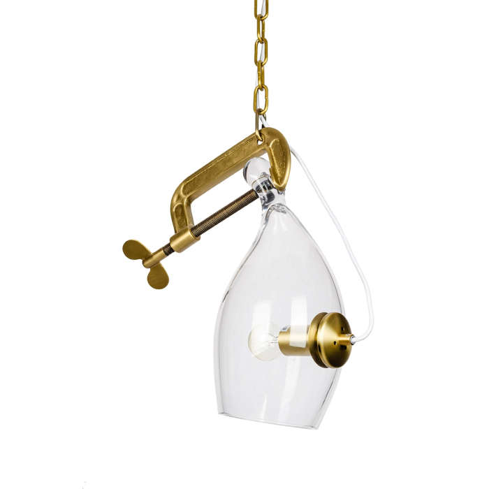 King Home Lampa wisząca VICE mosiądz - metal, szkło (MD10961-1S.BRASS)