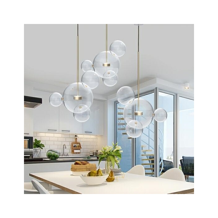 King Home Lampa wisząca CAPRI LINE 3 złota - 180 LED, aluminium, szkło (XCP9148-3B)