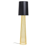 King Home Lampa podłogowa HOLMES STRAIGHT złota z czarnym kloszem -  metal (XCF7583-164)