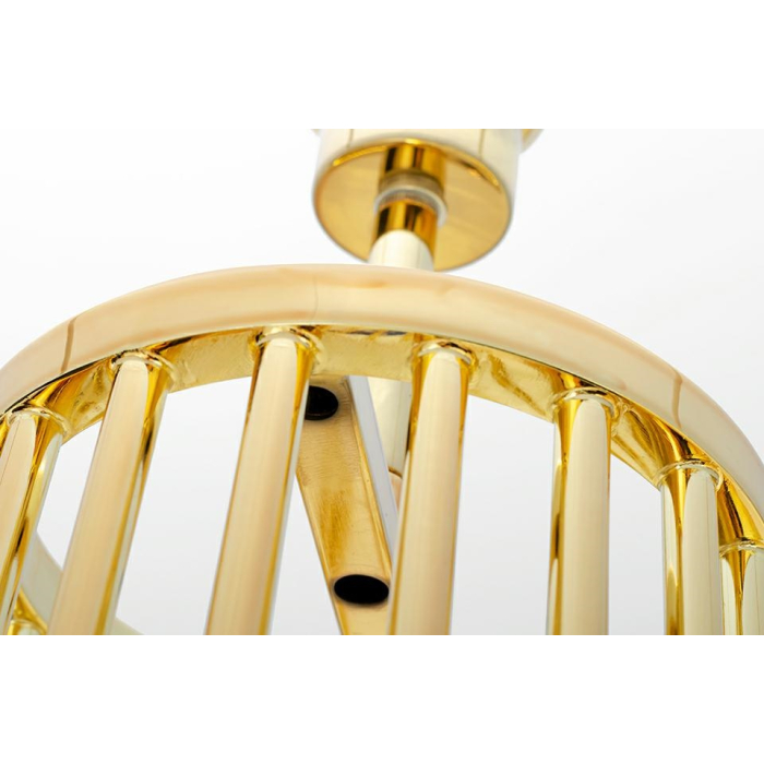 King Home Lampa podłogowa HOLMES STRAIGHT złota z czarnym kloszem -  metal (XCF7583-164)