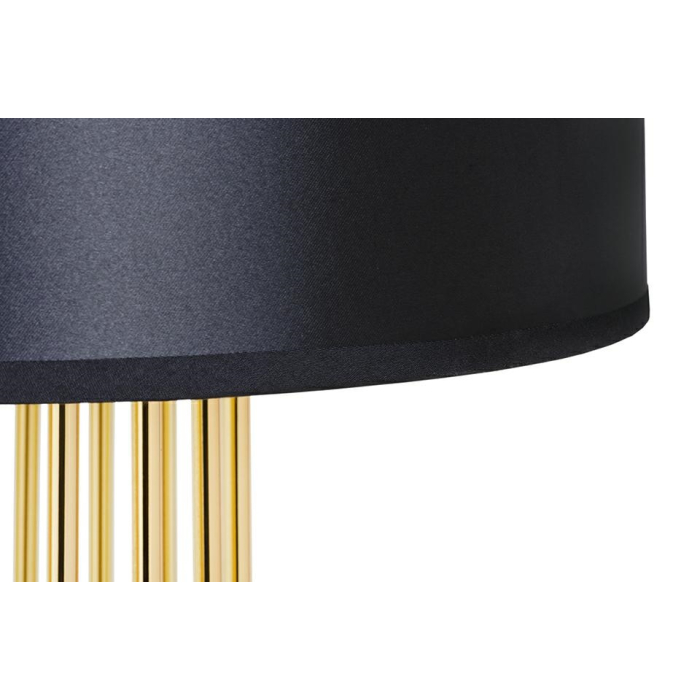 King Home Lampa podłogowa HOLMES STRAIGHT złota z czarnym kloszem -  metal (XCF7583-164)