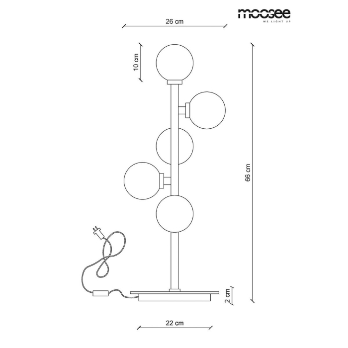 Moosee MOOSEE lampa stołowa COSMO TABLE - czarny, złoty (MSE010300150)