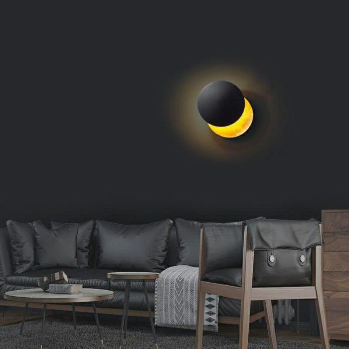 Moosee MOOSEE lampa ścienna ECLISE złota / czarna (MSE010400202)