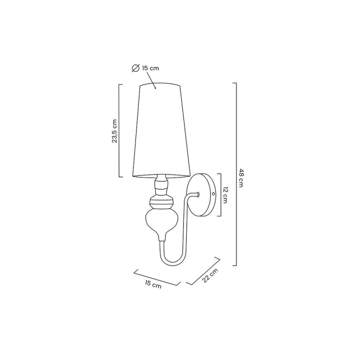 MOOSEE lampa ścienna QUEEN 15 złota (MSE010100224)