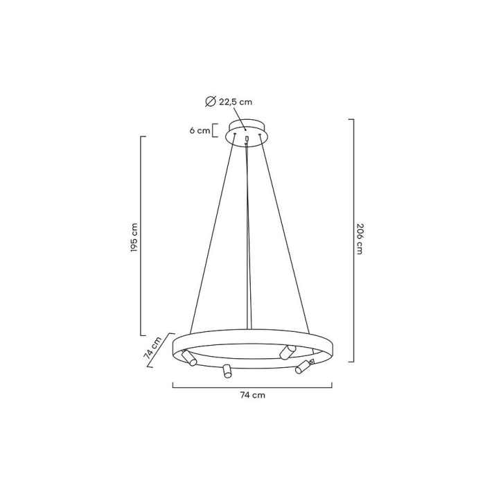 Moosee MOOSEE lampa wisząca CIRCLE SPOT 74 GOLD złota (MSE010100160)