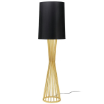 King Home Lampa podłogowa HOLMES złota z czarnym kloszem -  metal (XCF7583-145)
