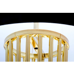 King Home Lampa podłogowa HOLMES złota z czarnym kloszem -  metal (XCF7583-145)