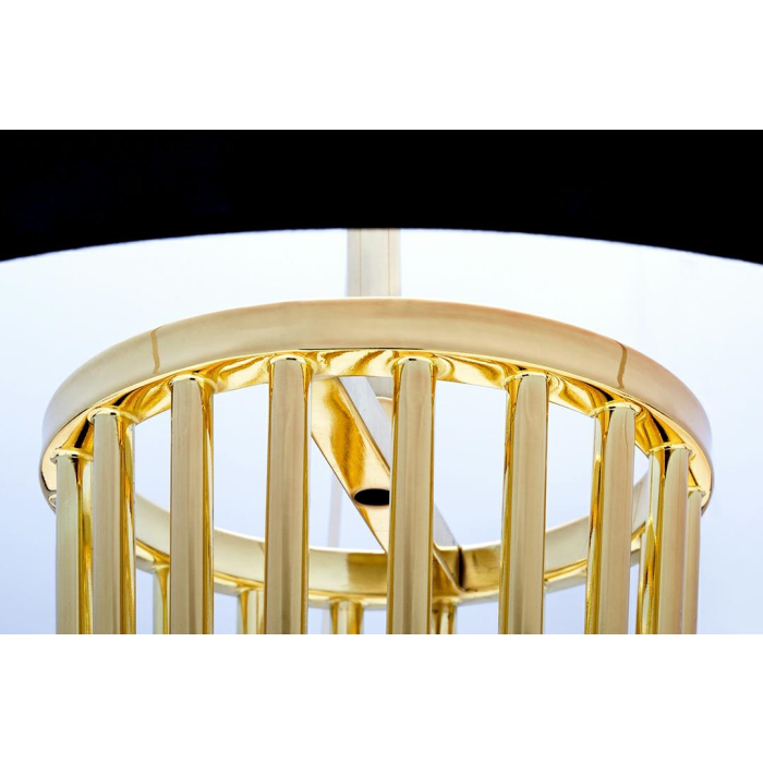 King Home Lampa podłogowa HOLMES złota z czarnym kloszem -  metal (XCF7583-145)