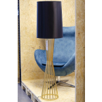 King Home Lampa podłogowa HOLMES złota z czarnym kloszem -  metal (XCF7583-145)