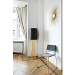 King Home Lampa podłogowa HOLMES złota z czarnym kloszem -  metal (XCF7583-145)