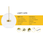 King Home Lampa wisząca CAPRI DISC 3 złota - 180 LED, aluminium, szkło (XCP9148-3A)