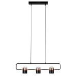 King Home Lampa wisząca BLINK 3 czarna - LED, metal (XCP7598-3 BLACK)