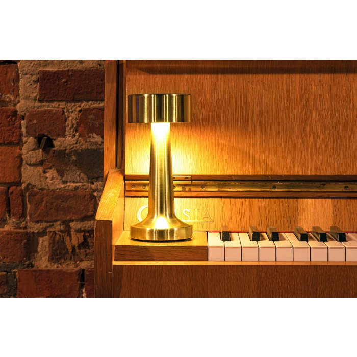 King Home Lampa biurkowa LEE złota - wbudowana bateria, LED (LEE.GOLD)