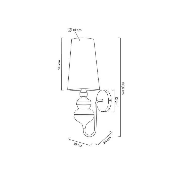 MOOSEE lampa ścienna QUEEN 20 czarna (MSE010100228)