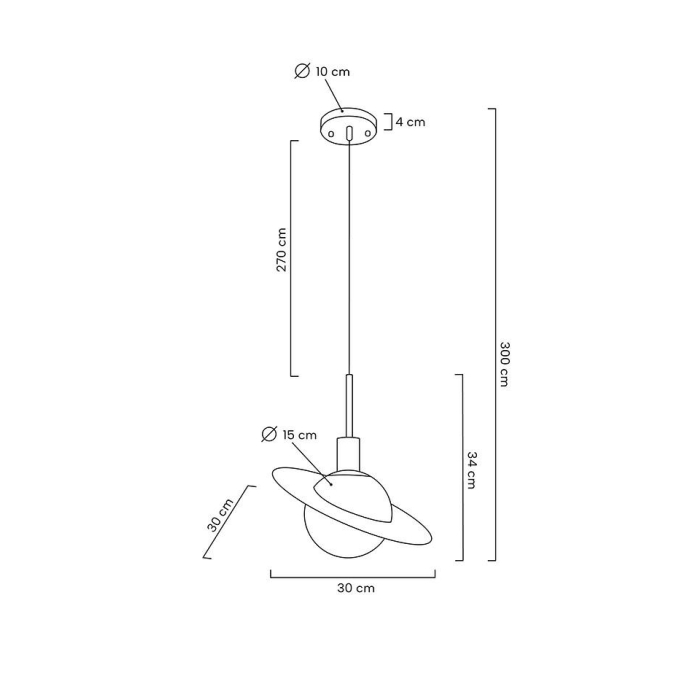 Moosee MOOSEE lampa wisząca URAN 30 złota (MSE010100148)