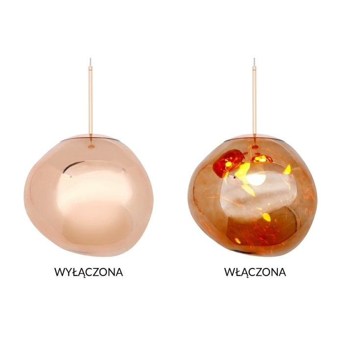 King Home Lampa wisząca FUSION 40 miedziana - akryl (JD8043-40)
