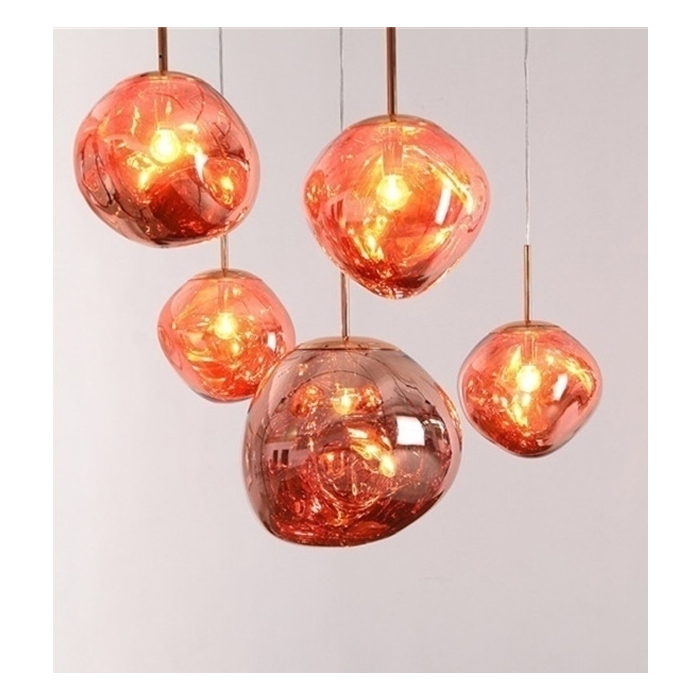 King Home Lampa wisząca FUSION 40 miedziana - akryl (JD8043-40)