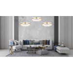 Moosee MOOSEE lampa wisząca SATURNUS 47 złota - LED, kryształ, stal szczotkowana (MSE010100165)