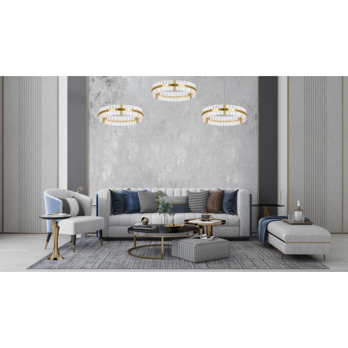 Moosee MOOSEE lampa wisząca SATURNUS 47 złota - LED, kryształ, stal szczotkowana (MSE010100165)