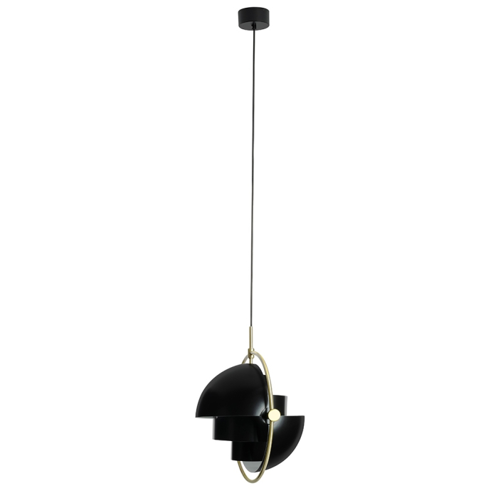 King Home Lampa wisząca VARIA czarna - stal węglowa, złoty uchwyt (GLT3830S.BLACK)