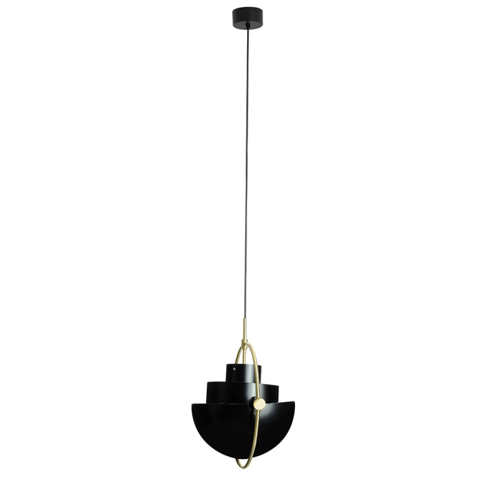 King Home Lampa wisząca VARIA czarna - stal węglowa, złoty uchwyt (GLT3830S.BLACK)