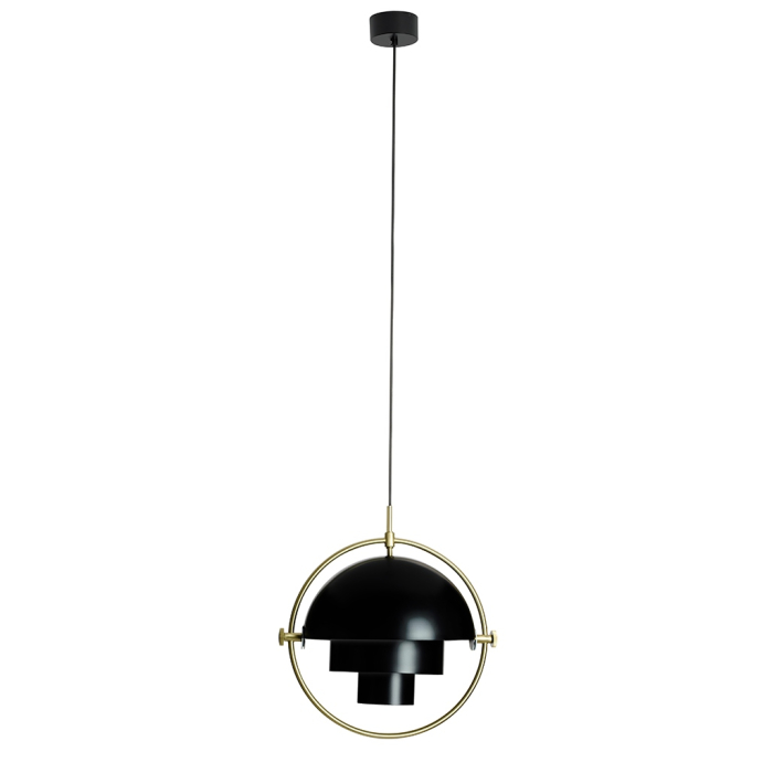 King Home Lampa wisząca VARIA czarna - stal węglowa, złoty uchwyt (GLT3830S.BLACK)