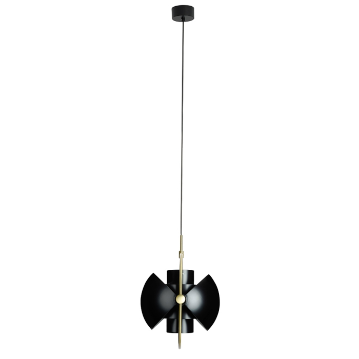 King Home Lampa wisząca VARIA czarna - stal węglowa, złoty uchwyt (GLT3830S.BLACK)