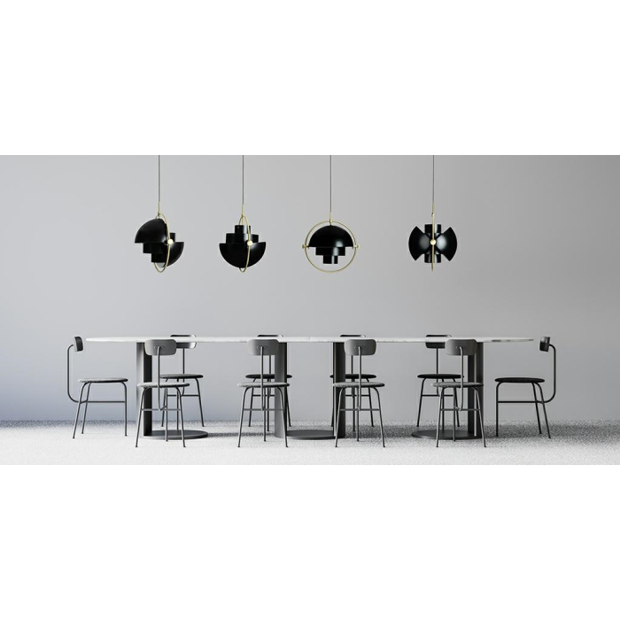 King Home Lampa wisząca VARIA czarna - stal węglowa, złoty uchwyt (GLT3830S.BLACK)