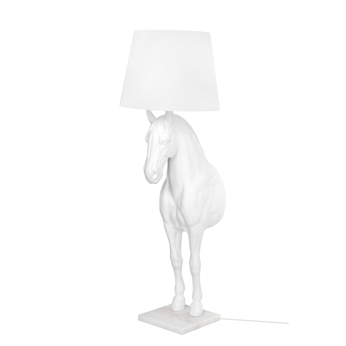 King Home Lampa podłogowa KOŃ HORSE STAND S biała - włókno szklane (JB001S.WHITE)