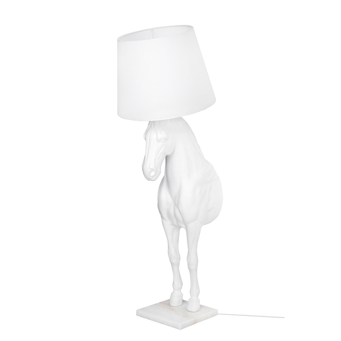 King Home Lampa podłogowa KOŃ HORSE STAND S biała - włókno szklane (JB001S.WHITE)