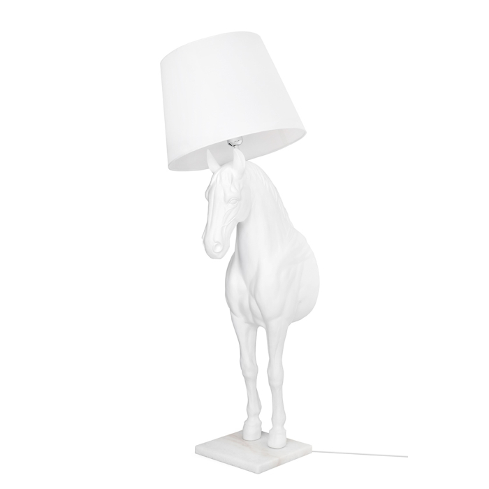 King Home Lampa podłogowa KOŃ HORSE STAND S biała - włókno szklane (JB001S.WHITE)