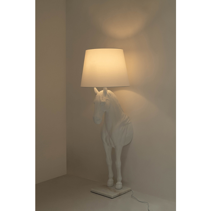 King Home Lampa podłogowa KOŃ HORSE STAND S biała - włókno szklane (JB001S.WHITE)