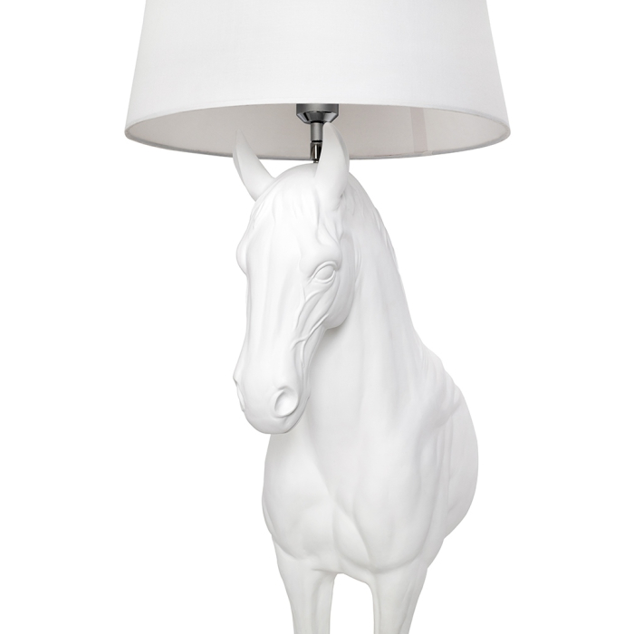 King Home Lampa podłogowa KOŃ HORSE STAND S biała - włókno szklane (JB001S.WHITE)